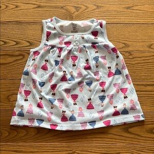 Girls' Sleeveless Dress with Princess Print